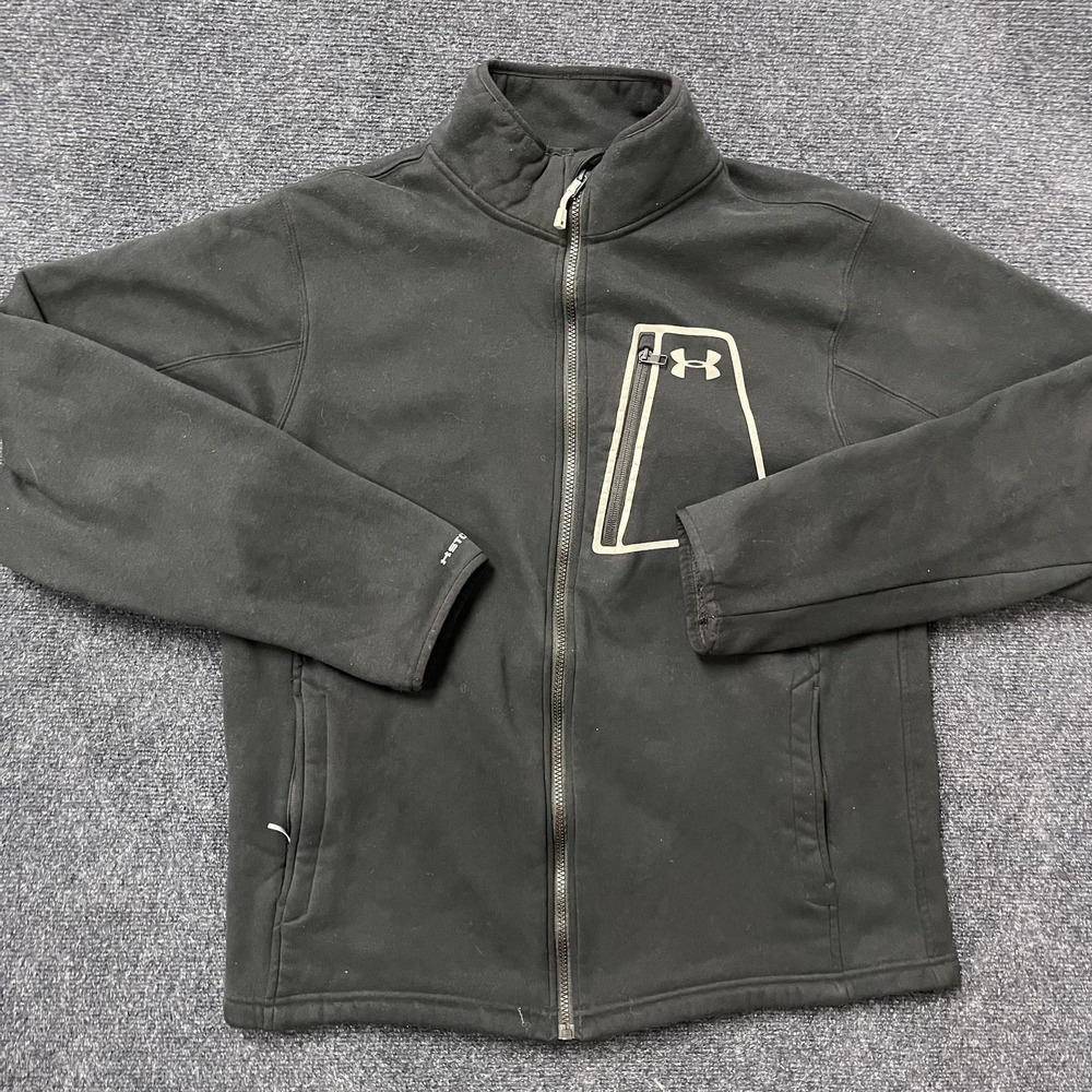 Under Armour ColdGear Jacket‎ Mens XL Black Softshell Fleece Lined Full Zip
